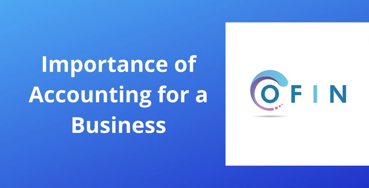 importance of accounting ofin logo with blue background